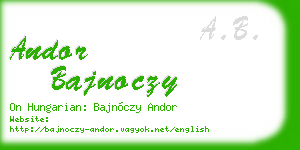 andor bajnoczy business card